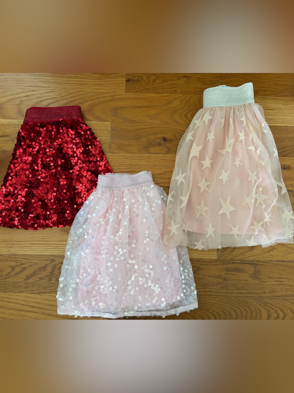 Trendy boutique Red Sequin & Pink Tulle Skirt Set